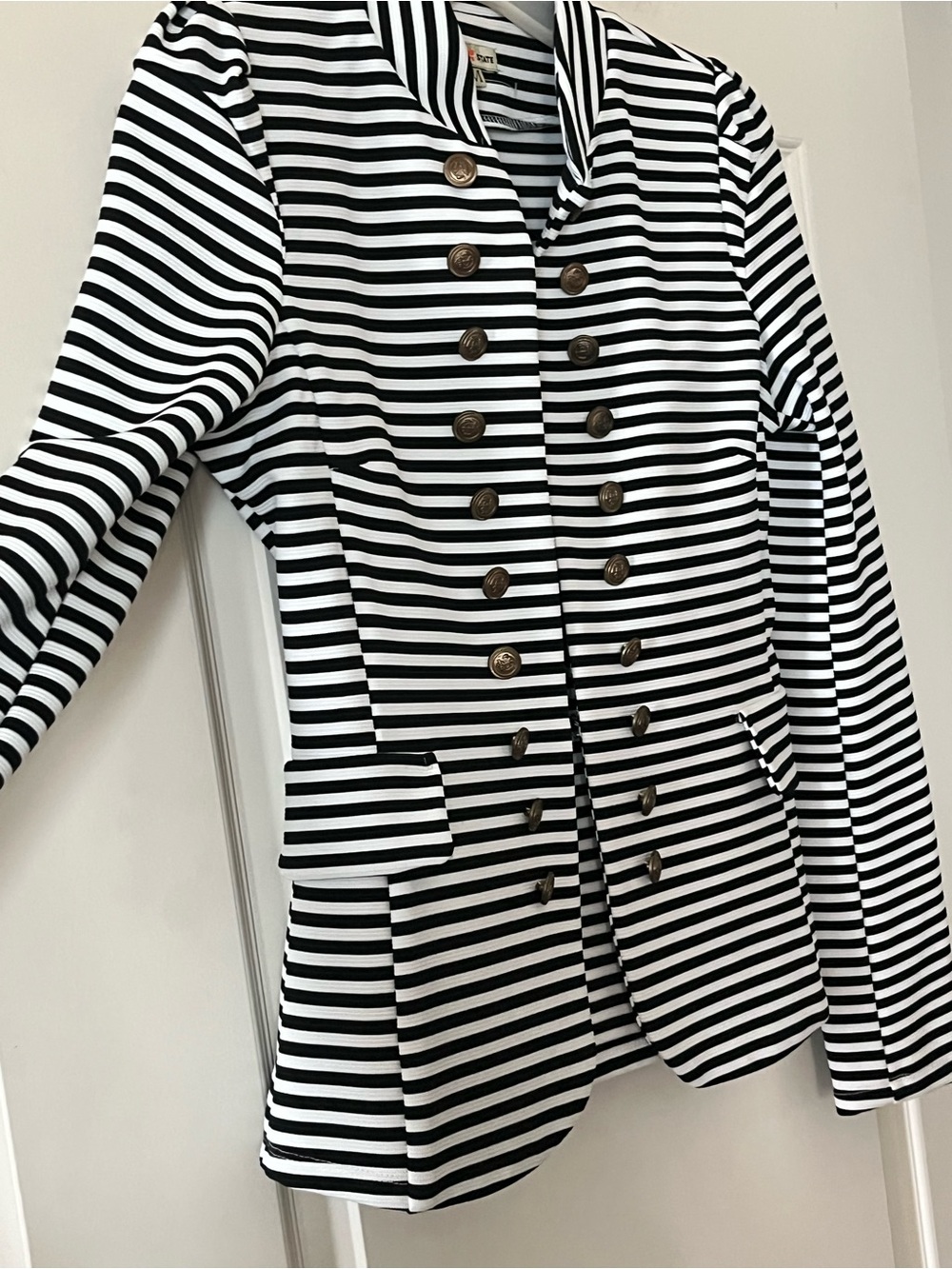 Altar’d State Black & White Striped cotton/Rayon mix Vintage Jacket Size Medium - Picture 4 of 14